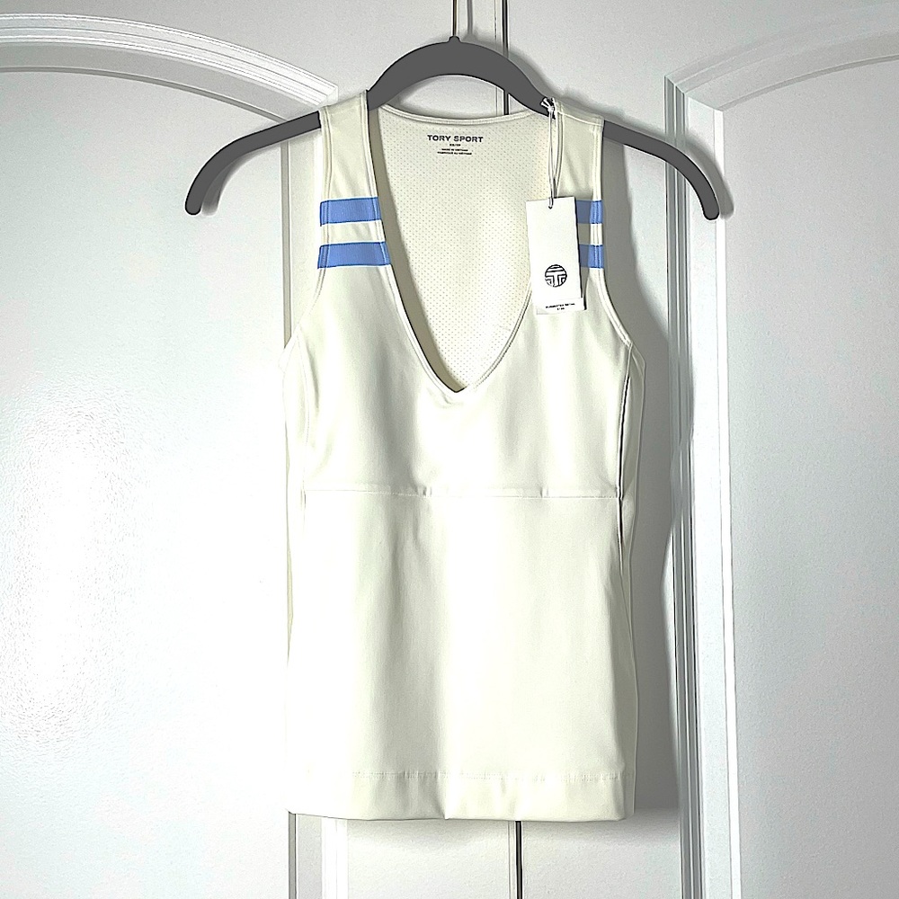 Tory Burch V Neck Shelf-  Bra Sport Tank Top XS